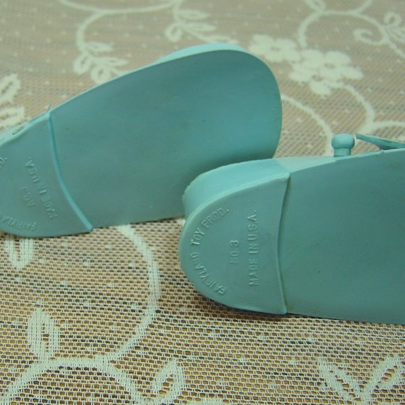 Vintage light blue doll shoes by Fairyland Prod. USA--#3 - Picture 5 of 5